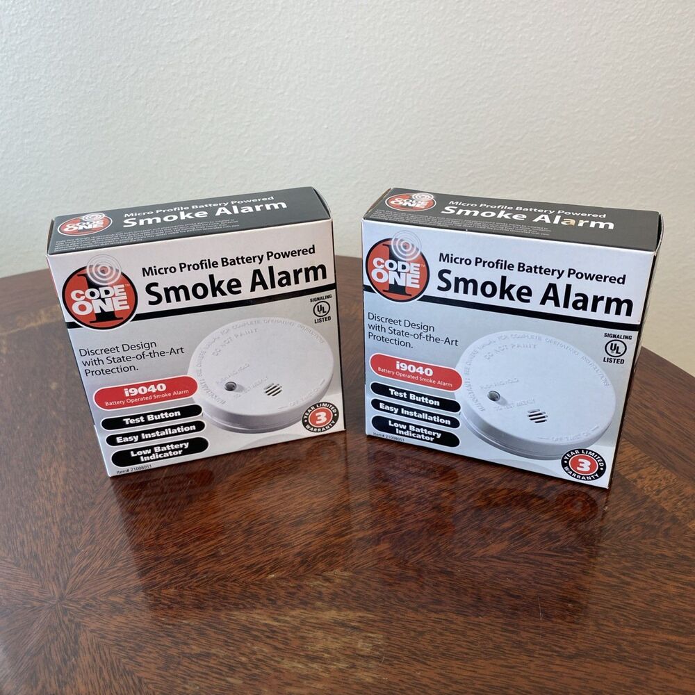 Kidde Fire Smoke Alarm Detector Micro Profile i9040 Ionization 21026056 2-Pack